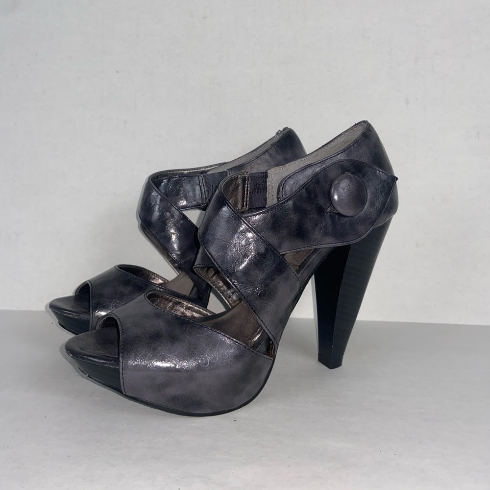 Vintage Y2K Heels Platform Sandals Size 7.5 Ynot Beige 4.5 inches